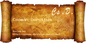 Csomán Dorottya névjegykártya