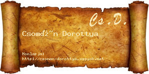 Csomán Dorottya névjegykártya